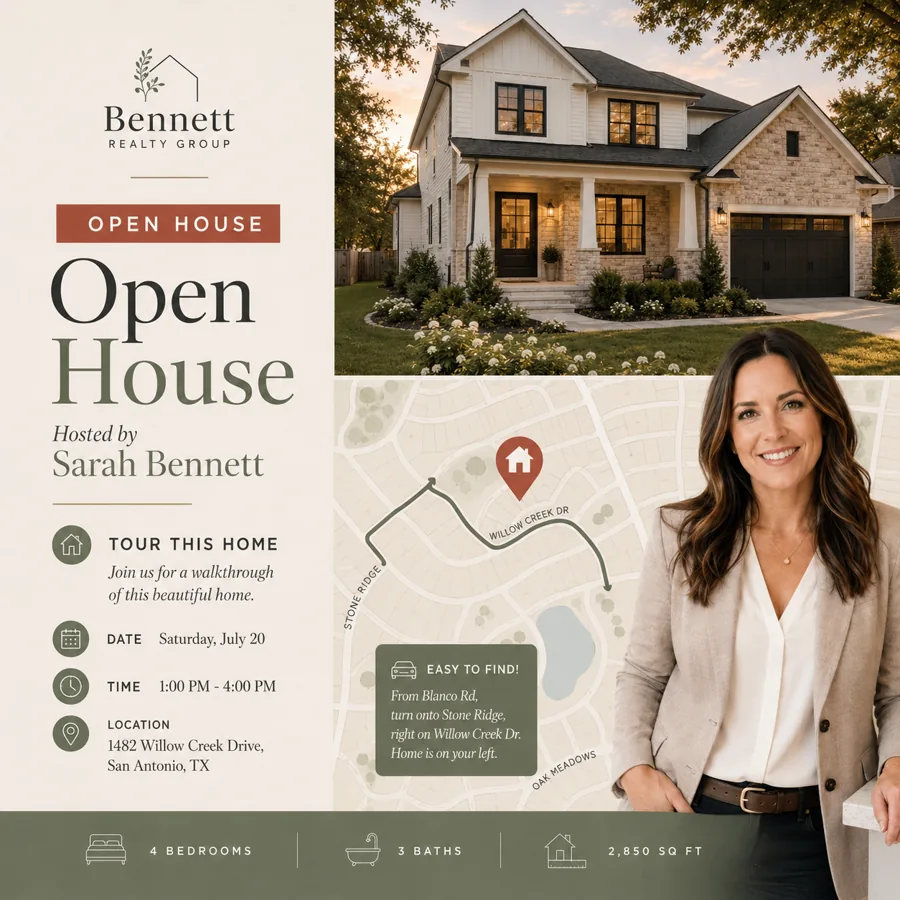 Open House Saturday sample social post